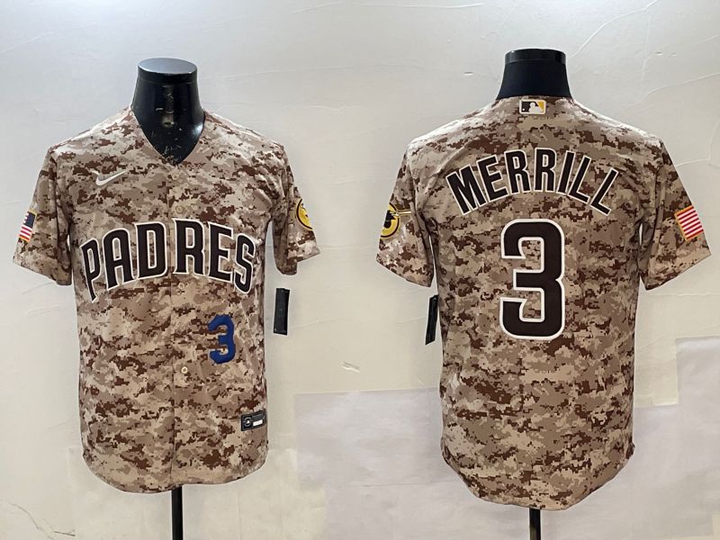 Men San Diego Padres 3 Merrill Camo Game 2025 Nike MLB Jersey style 7